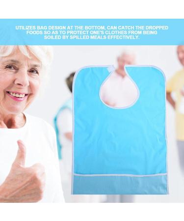 Eating Bib Waterproof Adult Elder Mealtime Eating Bib Clothes Clothing Protector Dining Aid Make Dining Easier(Light Blue) - Buy Online on SooperMarket.com