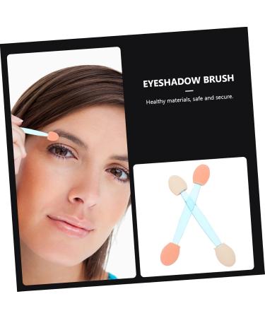 BELLIFFY 100pcs Double Ended Eyeshadow Brush Double-sides Eye Brush Makeup Brush Sponge Brush Makeup Tool Eyeshadow Stick Dual-side Cosmetic Applicator Cosmetic Tool 6.5x1.3cm Blue - Buy Online on SooperMarket.com