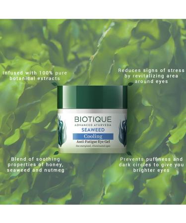 Biotique BIO SEA WEED Revitalizing Anti Fatigue Eye Gel 15 gm - Hydrating & Soothing Eye Treatment for Dark Circles, Puffy Eyes & Under Eye Patches - 0.5 Ounce - Buy Online on SooperMarket.com