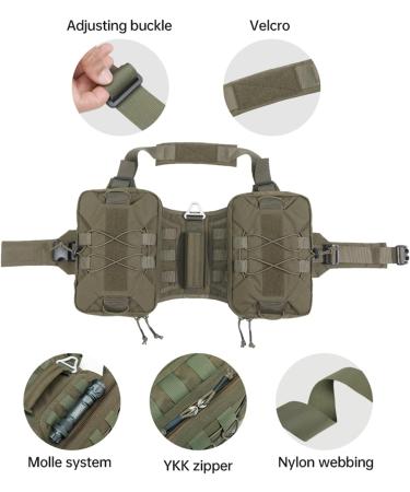 Buy Excellent Elite Spanker Service Hunt Dog Backpack - Adjustable Military Green Saddlebag for Medium & Large Dogs - Buy Online on SooperMarket.com