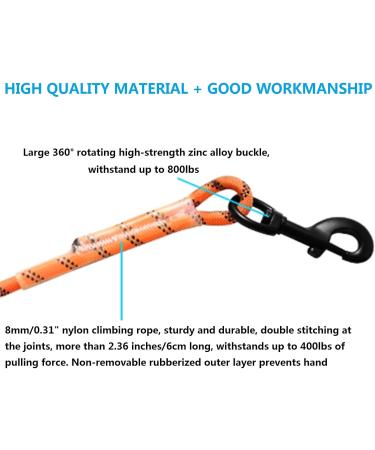 LOQATIDIS 3M Dog Tie - Heavy Duty Reflective Nylon Training Leash with Soft Grip for Dogs Perfect for Large Medium Small & Puppies - Orange Color - Buy Online on SooperMarket.com