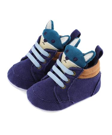 LACOFIA Baby Boys Sneakers Infant Anti-Slip Soft Sole 3D Animal First Walking Shoes 6-9 Months Blue