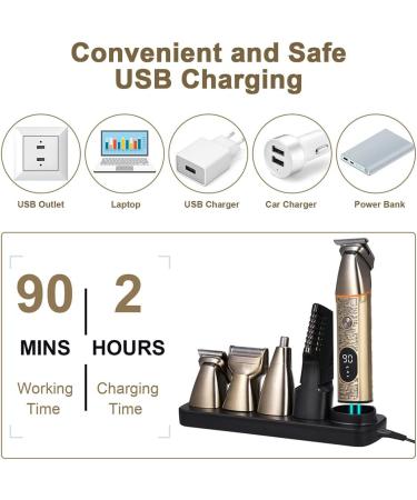 Bestauty Dock Charging Beard Trimmer | 5-in-1 Cordless Shaving Kit for Men | Hair Clippers Face Razors & Nose Hair Trimmer | Perfect Birthday Gift for Men - Buy Online on SooperMarket.com