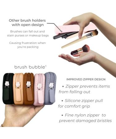 Silicone Makeup Brush Travel Case - Zippered Pouch & Organizer for Brushes - Black - Buy Online on SooperMarket.com