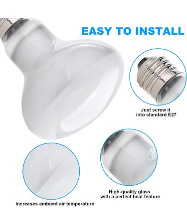 Adiwo Basking Spot Lamp 2 Pack 100W Reptile Heat Bulb Tortoise Heat Lamp Natural Light Basking Bulb Light Heat Lamp for Reptiles Amphibian Chicks Puppies Heating Use (White) - Buy Online on SooperMarket.com