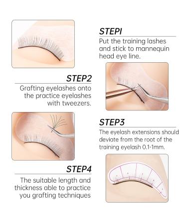 25 Pairs Practice Eyelashes & 70 Under Eye Positioning Stickers - Self-Adhesive Training Lashes for Eyelash Extension Makeup Beginners - Buy Online on SooperMarket.com