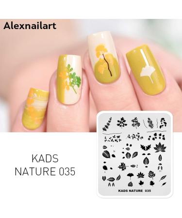 Alexnailart Nail Art Stamping Plates Image Template Nature Plant Leaf Pattern Design Stamper Nail Art DIY Print Manicure Nail Art Stencil Tools NA035 - Buy Online on SooperMarket.com