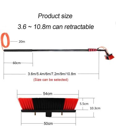 Water Fed Telesbrush 3.6-10.8M Window Cleaning Pole Window Squeegee Window Cleaning Kit Window Extendable Long Reach Cleaning Tool/50Cm Brush/24Ft/7.2M 35cm Brush Head 12M/39FT - Buy Online on SooperMarket.com