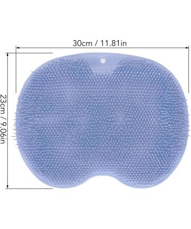 Hands-Free Foot & Back Scrubber for Shower - Multifunctional Body Brush with Suction Cup - Exfoliates, Massages, Non-Skid Mat (Blue) - Bathroom Scrubber - Buy Online on SooperMarket.com