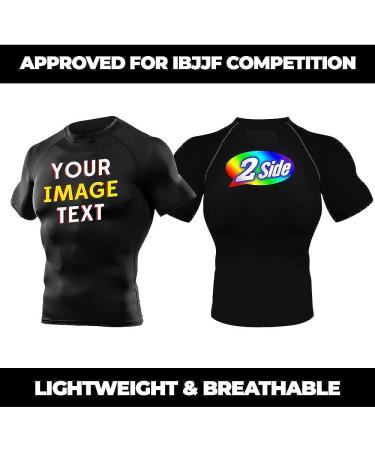 Custom Front & Back Print BJJ Foundation Rash Guard - Black, XL No Gi Jiu Jitsu Rashguard - Buy Online on SooperMarket.com