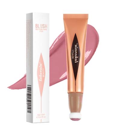 Go Ho Liquid Blush Beauty Wand Soft Cream Blush Makeup Liquid Face Blush Stick Contouring with Cushion Applicator Easy to Blend & Long Lasting & Smooth Natural Dewy Finish 02 Happy Rose Blush 02 # Happy Rose Blush Liquid