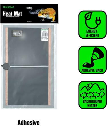 Habistat - Adhesive Heat Mat - Carbon Impregnated Glass Cloth - 59cm x 28cm - 28 Watt - Produces Infra-Red Heat - Excellent Primary Heater - Provides Gentle Warmth - Ideal For Night-Time Temperatures - Buy Online on SooperMarket.com