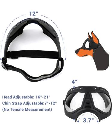 Medium to Large Breed Dog Sunglasses | Sun & Wind Protection Goggles for Outdoor Sports | Black - Buy Online on SooperMarket.com