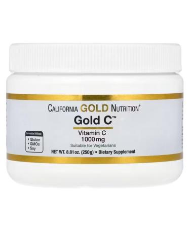 Gold C Powder Vitamin C Compatible With California Gold Nutrition 1 000 mg 8.81 oz + Bonus Pill Organizer Weekly Pill Organizer Mini