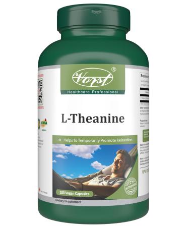 VORST L Theanine 250mg 180 Vegan Capsules | Stress Relief Supplement | Powder Pills | Alternative to Liquid | 1 Bottle 180 count (Pack of 1)