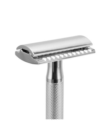 Premium Long Handle Safety Razor with Removable Head - Comfortable Washable Zinc Alloy Non-Slip Design for Men | Perfect for Travel & Home Use - Buy Online on SooperMarket.com