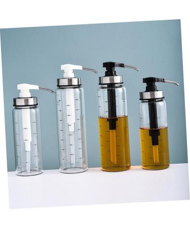 WOFASHPURET Glass Containers for Liquids Coffee Syrup Dispenser Pump Stainless Steel Press Mouth 22.5x6x6cm Black - Buy Online on SooperMarket.com