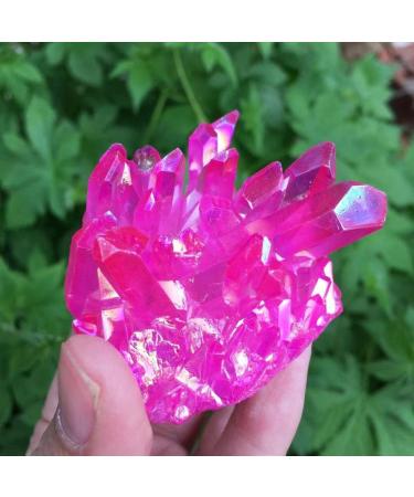Home Decoration Natural Crystal Red Angel Aura Quartz Cluster specimens Cured Titanium Coating Quartz Cluster Stones kaixun (Size : 110-120g) - Buy Online on SooperMarket.com