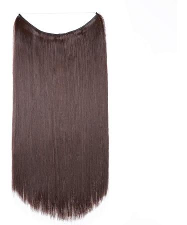 Wire in Hair Extensions Straight Hairpieces Halfhead Invisible Natural Hair Extension 20" - Medium Brown - Buy Online on SooperMarket.com