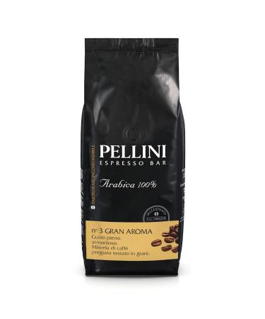 Pellini N.3 Gran aroma coffee beans for espresso 1kg 100% Arabica mixture with a strong and harmonious taste slowly roasted coffee beans N. 3 gran aroma