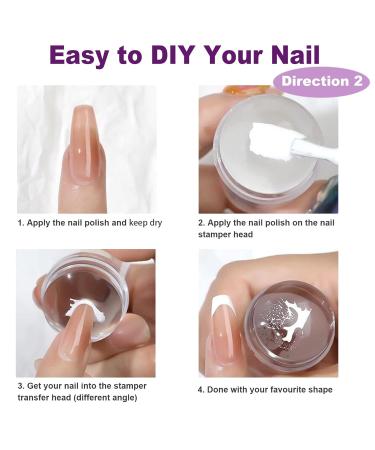 Famidiqgo Nail Stamper & Art Brush Set - French Tip Clear Silicone Nail Stamp with Scraper & Pen for DIY Nail Art - Buy Online on SooperMarket.com