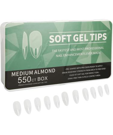 Half Frosted Fake Nail 550 False Nails Carve Free Grinding Long Fake Nails Ultra Thin Lightweight for Nail Salon (Almond) - Buy Online on SooperMarket.com