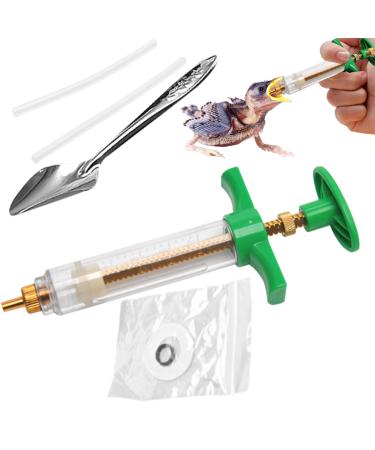 Baby Bird Feeding Kit 6PCS 20ML Baby Birds Feeding Syringe with Hose and Spoons Hand Feeding Device with Scale and Positioning Screw for Sick Bird