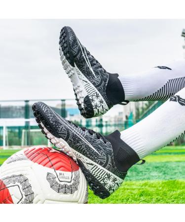Vtasq Men's High Top Soccer Shoes - Professional Outdoor Football Training Footwear | Youth Athletics Sport - Size 46 EU - Black - Buy Online on SooperMarket.com