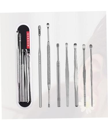 7pcs Stainless Steel Ear Cleaning Tool Set - Ear Pick & Cleaner Set for Nursing - Silver - Buy Online on SooperMarket.com