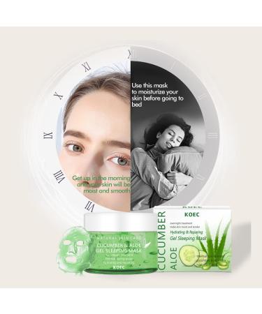 Hydrating Hyaluronic Acid Face Mask | Cooling Gel with Cucumber Extract | Overnight Moisturizer for All Skin Types | Deep Hydration & Acne Improvement - Buy Online on SooperMarket.com