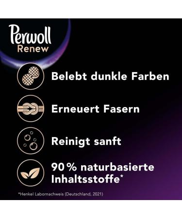 Perwoll Renew Caps Black & Fibre Detergent 36 (2 x 18 Washes) Gentle Cleaning All-in-1 Detergent Caps for Colour Refreshing and Fibre Smoothing for Black & Dark Washing - Buy Online on SooperMarket.com