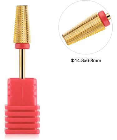 BNG 5-in-1 Carbide Nail Drill Bit for Fast Acrylic & Hard Gel Removal - Tungsten Steel Manicure Pedicure Tool - Fine Gold - Buy Online on SooperMarket.com