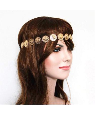 Yalice Elastic Flapper Head Chain Hair Gold Coin Headband for Women and Girls - Buy Online on SooperMarket.com