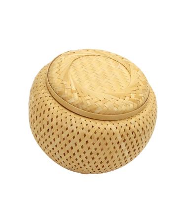 Cabilock Flower Tea Basket Containers for Food Tea House Basket Household Storage Rack Weaving 10X10X8CM As Shown