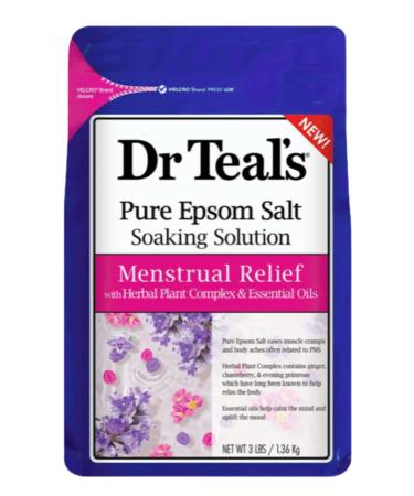 Menstrual Relief Pure Epsom Salt with Herbal Plant Complex & Essential Oils-3 lbs