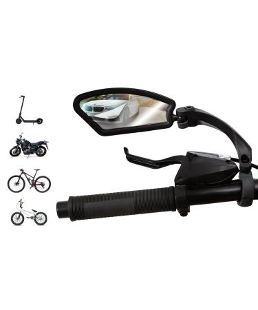 Pedal heroes bike mirror with cleaning cloth and bag (left foldable) - stable bicycle mirror for e -bike - rear mirror bike - mirror bike on the handlebar