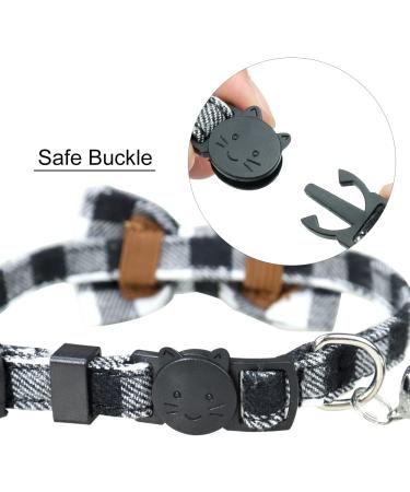 Dynmeow Plaid Pattern Cat and Dog Collar with Bowtie - Adjustable, Comfortable Boy or Girl Gift - XX-Small, Black - Buy Online on SooperMarket.com