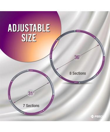 FEECCO 3.2 LB Weighted Hula Exercise Hoop for Weight Loss - 8 Detachable Sections - Buy Online on SooperMarket.com