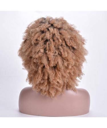 SHIYID Short Curly Blonde Afro Wig Heat Resistant Synthetic Wig for Women with Dark Roots Perfect for African American Hair - Buy Online on SooperMarket.com
