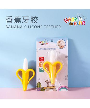 Baby Banana Gum Molar Stick bite Lok Food Silicone Fruit Gum Training Toothbrush - Buy Online on SooperMarket.com