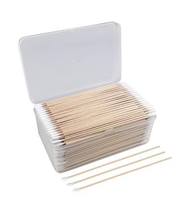 500 PCS 6 Inch Long Cotton Swabs With Reusable Box - 100% Natural Eco-friendly Cotton Swabs With Wooden Sticks - Non Sterile Cotton Tipped Applicators For Ear & Gun Cleaning, Makeup Remover