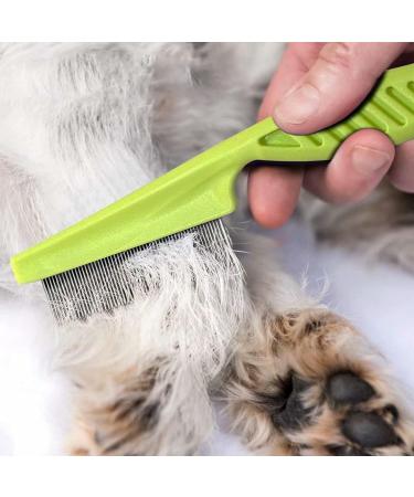 2-in-1 Professional Metal Dog and Cat Comb with Stainless Steel Teeth - Grooming Tool for Long & Short Haired Pets - Removes Tangles, Knots, Fleas & Lice - Buy Online on SooperMarket.com