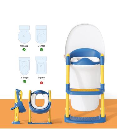 Potty Training Seat with Step Stool Ladder | Kids Toilet Trainer for Boys and Girls - Blue - Buy Online on SooperMarket.com