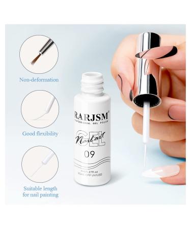 RARJSM Gel Liner Nail Art Polish - White Soak-off Curing 8ml + Thin Brush - DIY French Manicure Design - Buy Online on SooperMarket.com