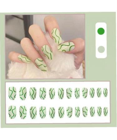 3set Detachable Long Coffin False Nails with Designs Press on Nails Wearable Fake Nail Decor Full Cover Art Tips - Buy Online on SooperMarket.com