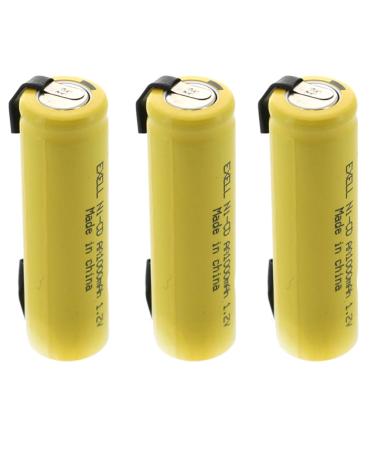 (3-PACK) Exell AA 1.2V 1000mAh NiCD Rechargeable Batteries with Tabs for meters radios hybrid automobiles high power static applications (Telecoms UPS and Smart grid) radio controlled devices