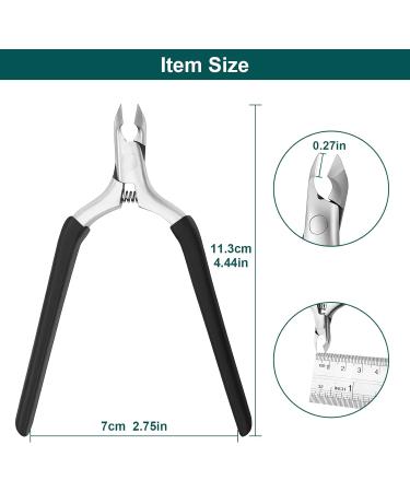 ANRUI Professional Cuticle Nipper with Non-Slip Silicone Handle - Medical Grade Stainless Steel Cubical Cutter for Dry Skin (Black) - Buy Online on SooperMarket.com
