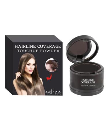 Hairline Shadow Powder Instant Sweatproof Hairline Eyeshadow with Mirror Quick Cover Grey Hair Root Concealer Eyebrows and Beard Root Hair Root Repair Black