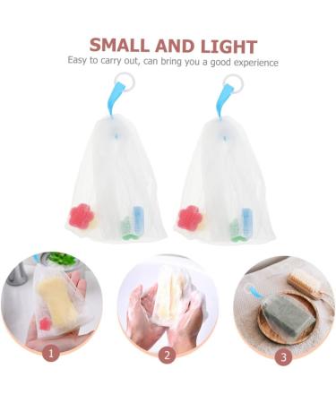 Healeved 8 Pcs Foaming Net Foam Soap Body Exfoliator Soap Sack Saver Pouch Net Bag for Soap Pe White - Buy Online on SooperMarket.com