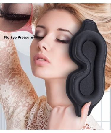 HUIBENYOU 3D Sleep Mask for Men and Women - Black, Soft and Comfortable Blindfold for Lunch Breaks, Insomnia, and Rest Anytime - 2pcs - Buy Online on SooperMarket.com